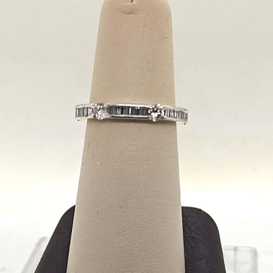 DIAMOND ROUND AND BAGUETTE ETERNITY BAND RING 1.64CTW PLATINUM