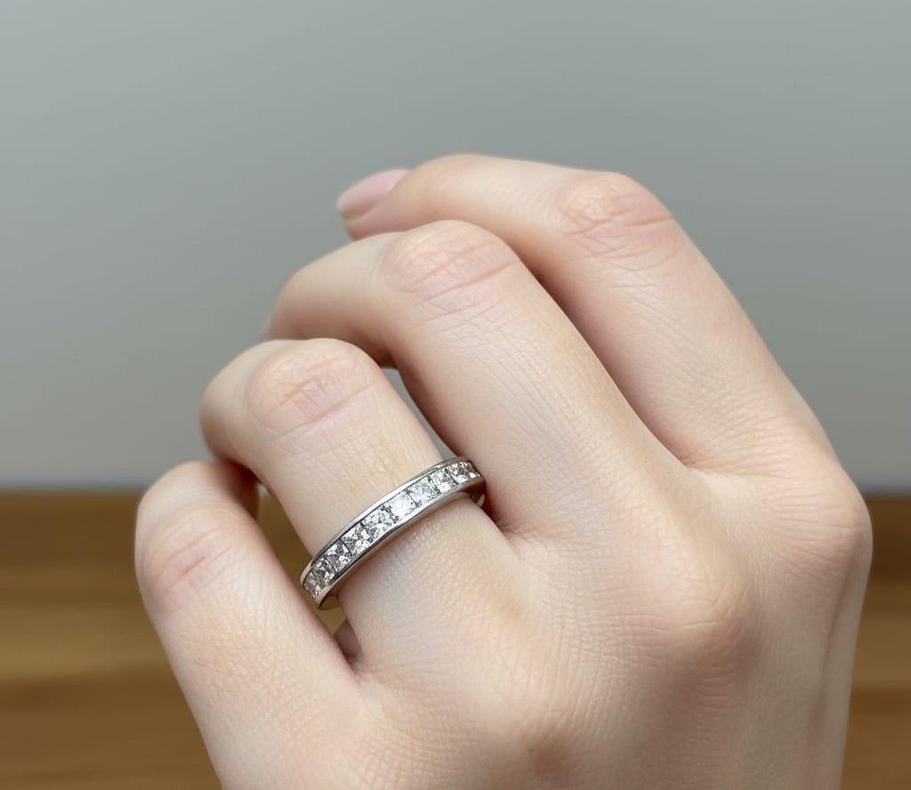 DIAMOND PRINCESS CUT ETERNITY BAND RING 2.06CTW PRINCESS CUT PLATINUM