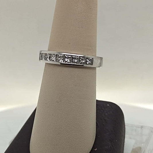 DIAMOND HALF ETERNITY PRINCESS CUT BAND RING 1.33CTW PLATINUM
