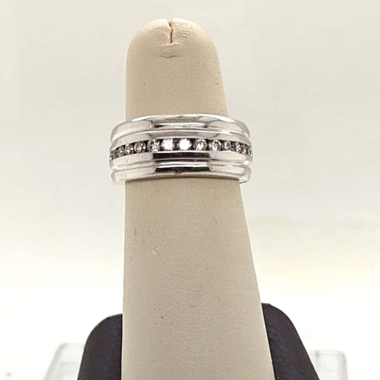 DIAMOND WIDE BAND RING 0.50CTW WHITE GOLD