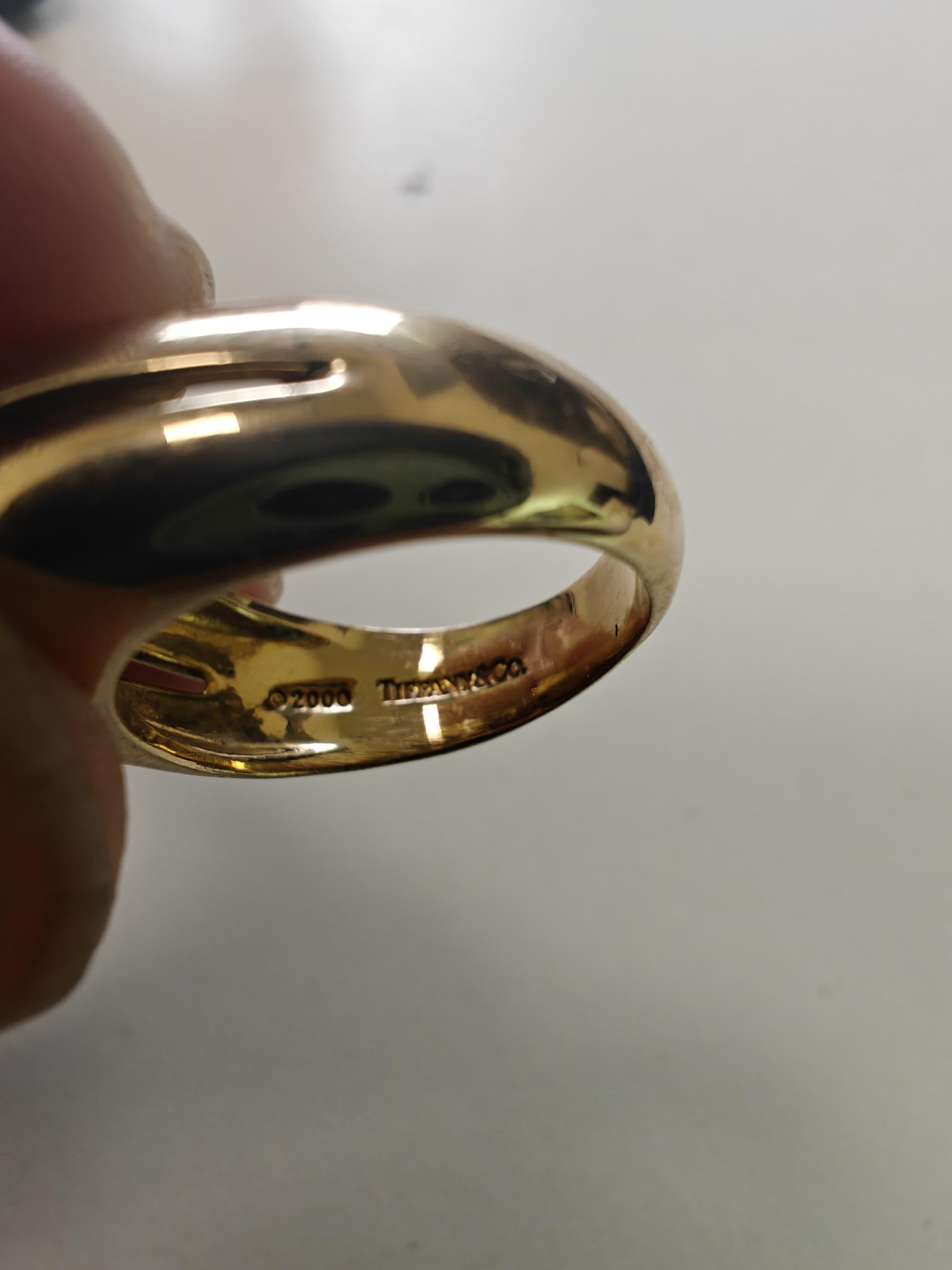 TIFFANY VINTAGE PINK TOURMALINE RING YELLOW GOLD