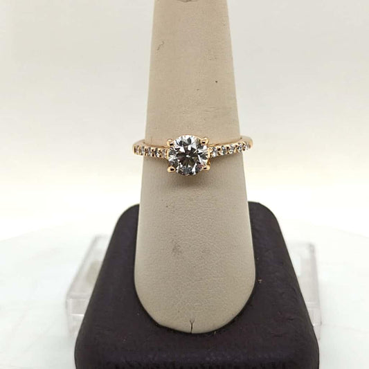 DIAMOND ENGAGEMENT RING 1.28CT ROUND YELLOW GOLD