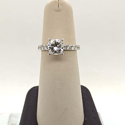 DIAMOND ENGAGEMENT RING ROUND 1.34CT WHITE GOLD
