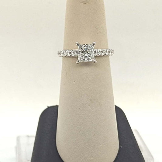DIAMOND ENGAGEMENT RING 1.22CT (GIA) F VS1 PRINCESS CUT WHITE GOLD