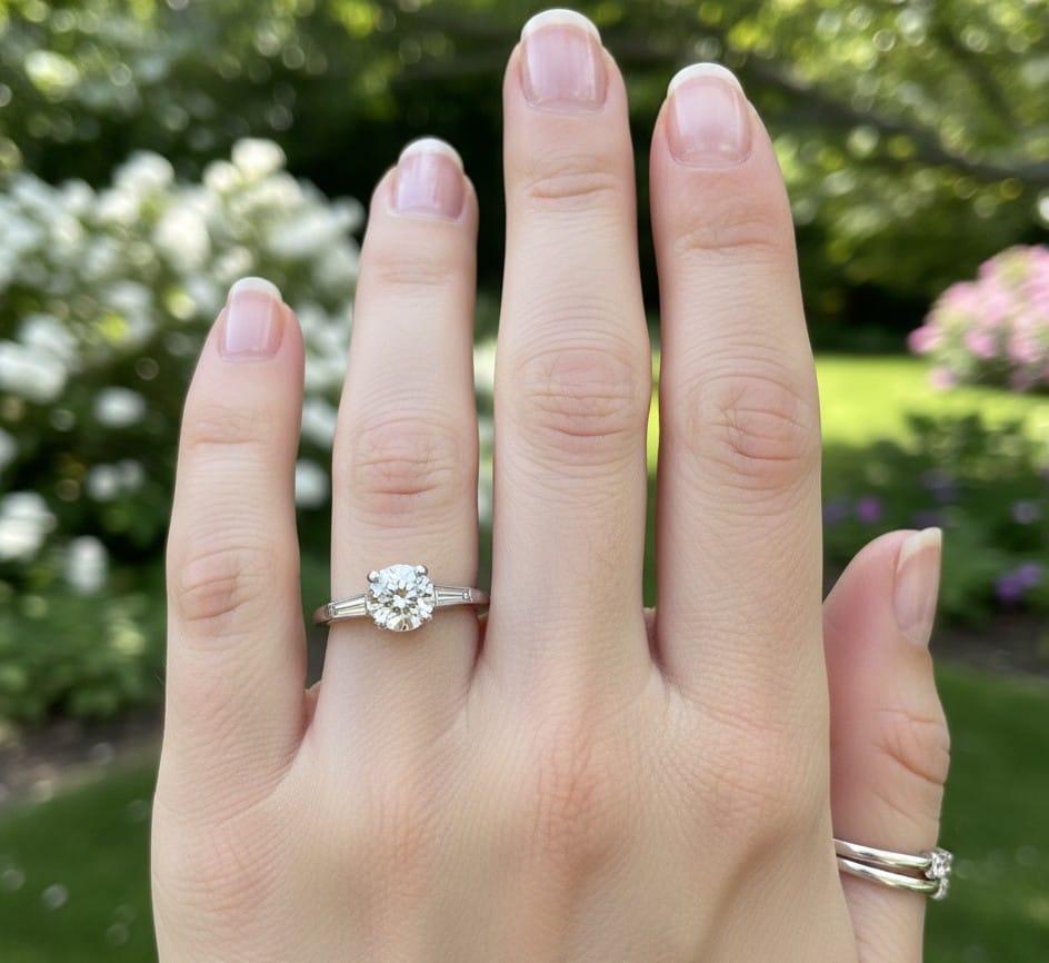 DIAMOND ENGAGEMENT RING MINE CUT 1.62CT PLATINUM