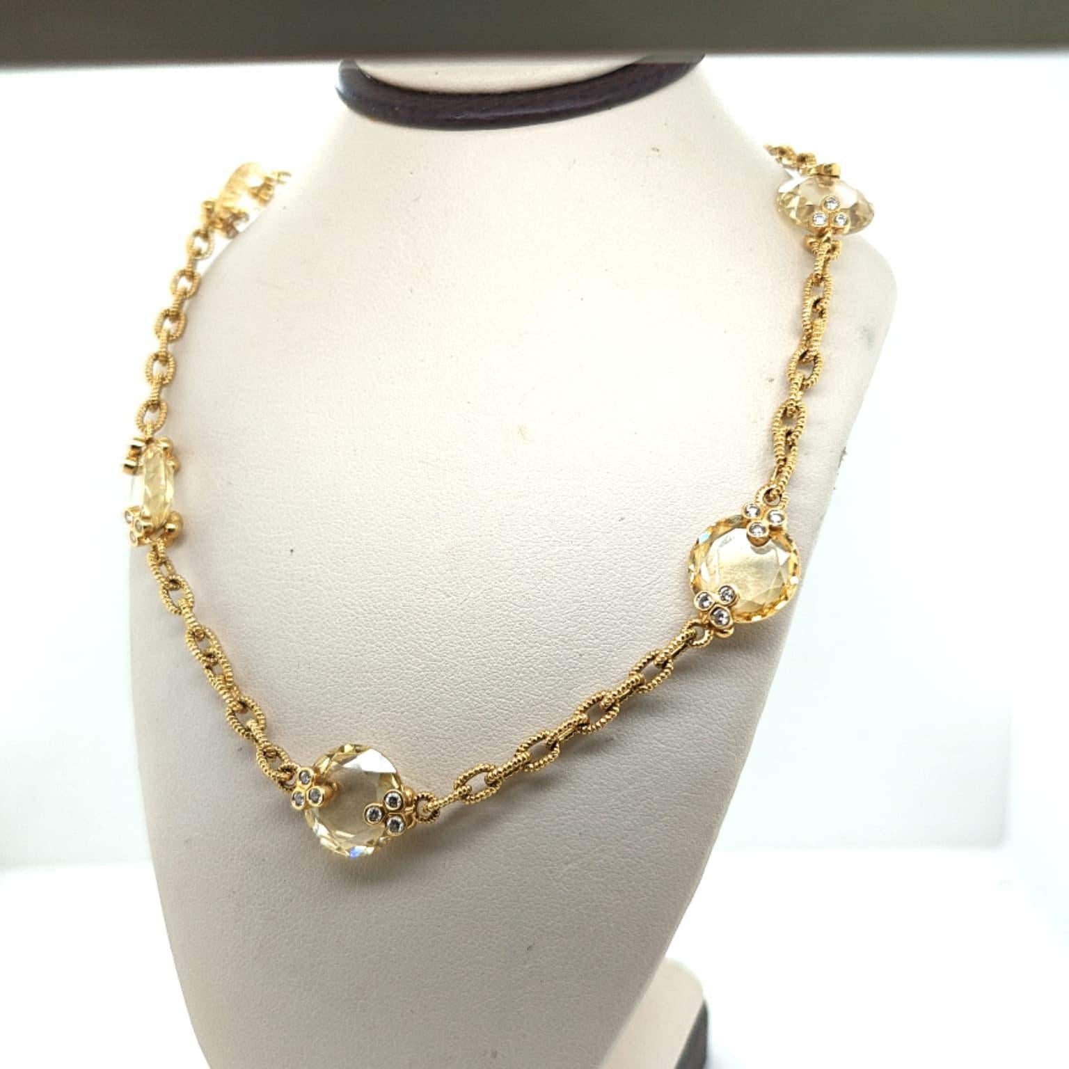 CITRINE AND DIAMOND JUDITH RIPKA NECKLACE YELLOW GOLD