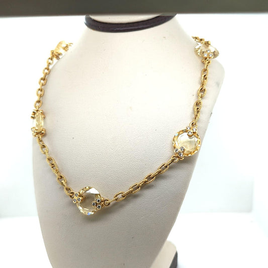 CITRINE AND DIAMOND JUDITH RIPKA NECKLACE YELLOW GOLD