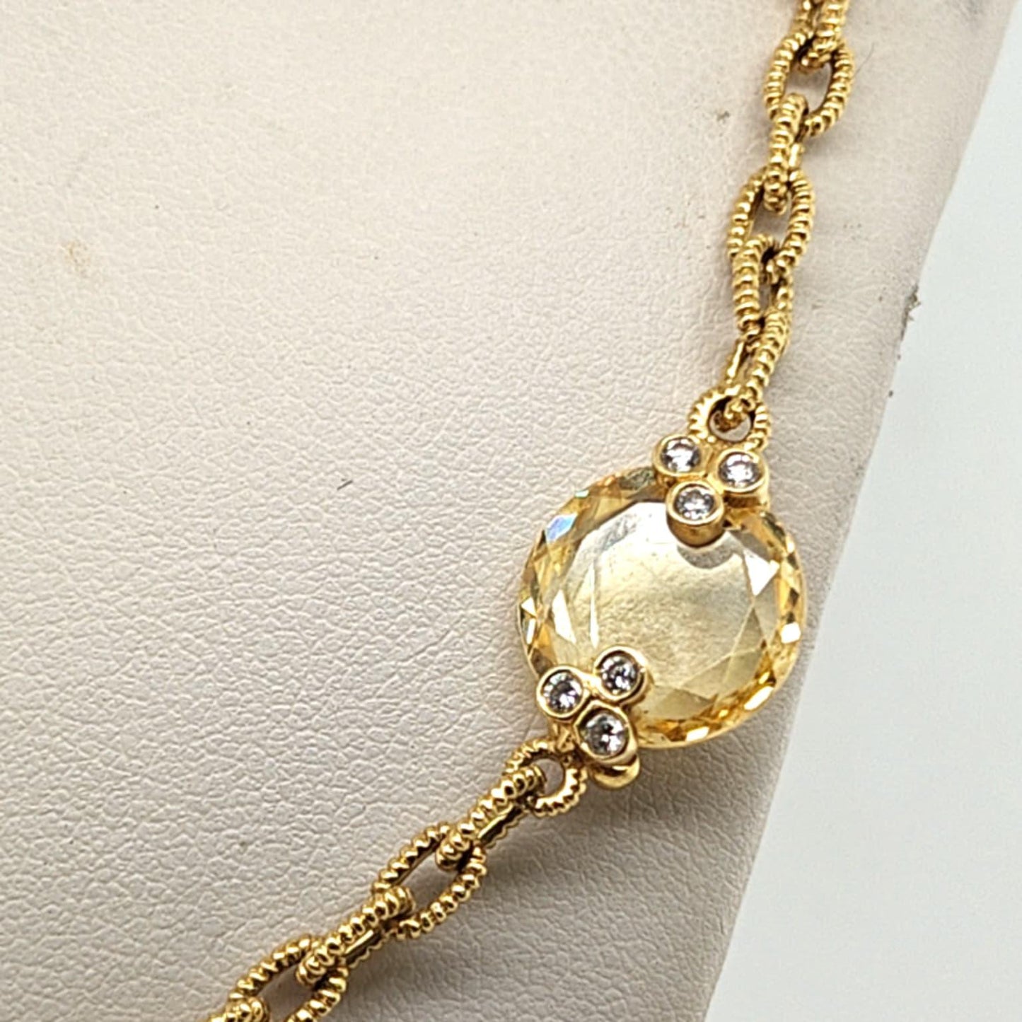 CITRINE AND DIAMOND JUDITH RIPKA NECKLACE YELLOW GOLD