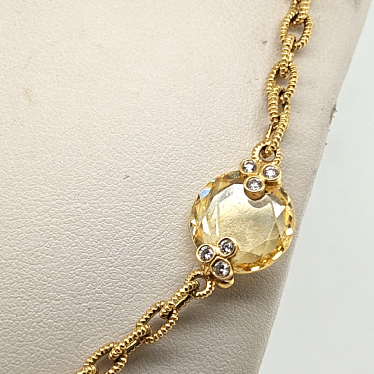 CITRINE AND DIAMOND JUDITH RIPKA NECKLACE YELLOW GOLD