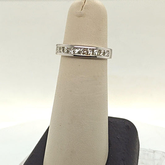 DIAMOND HALF ETERNITY BAND RING 1.08CTW WHITE GOLD