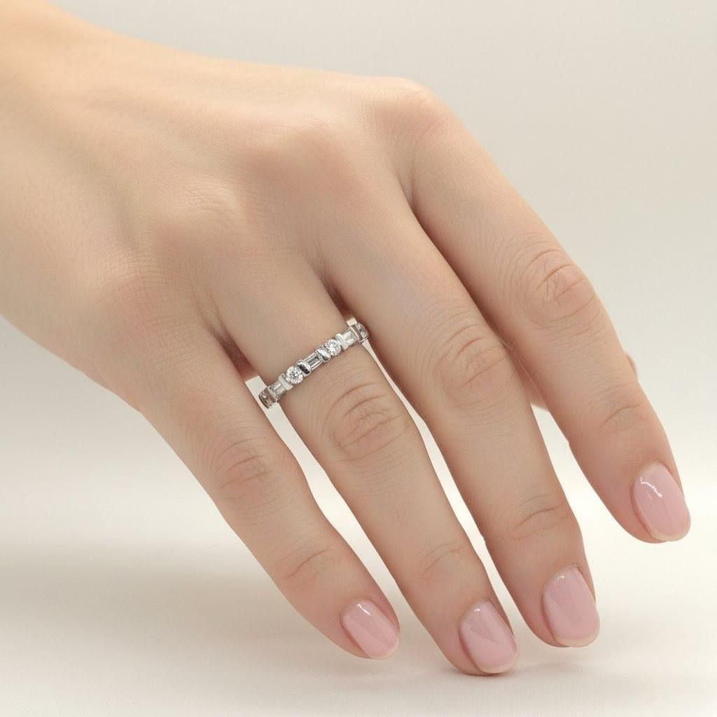 DIAMOND HALF ETERNITY BAND 0.55CTW PLATINUM