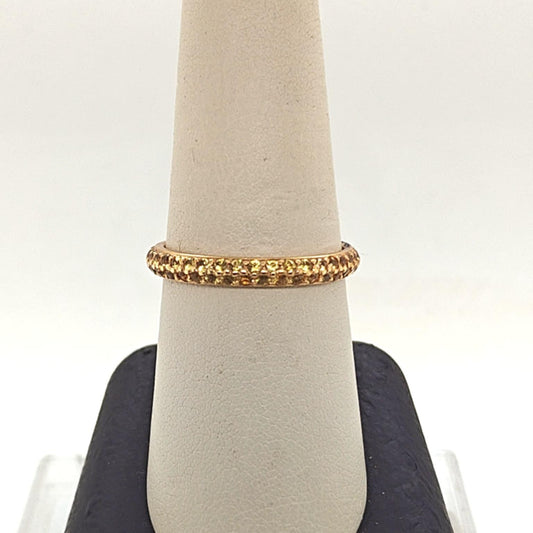 ETERNITY BAND RING TWO ROW YELLOW SAPPHIRES YELLOW GOLD