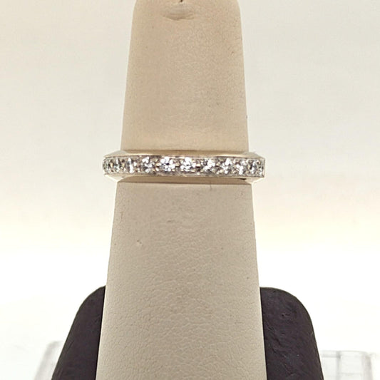 DIAMOND HALF ETERNITY BAND RING 0.65CTW WHITE GOLD