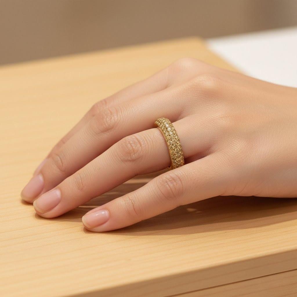 FANCY YELLOW DIAMOND HALF ETERNITY  BAND 1.01CTW YELLOW GOLD