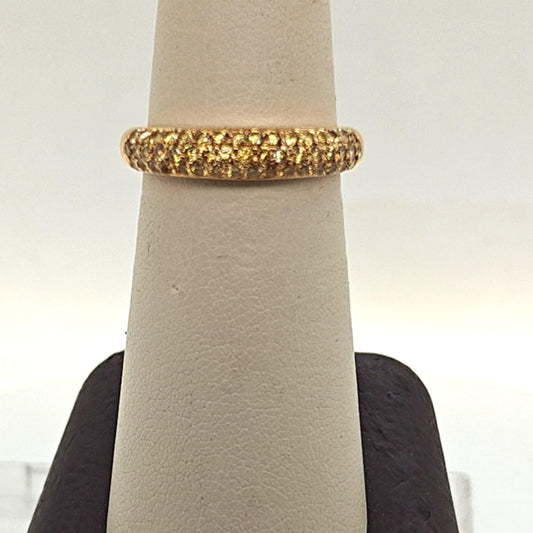 FANCY YELLOW DIAMOND HALF ETERNITY  BAND 1.01CTW YELLOW GOLD