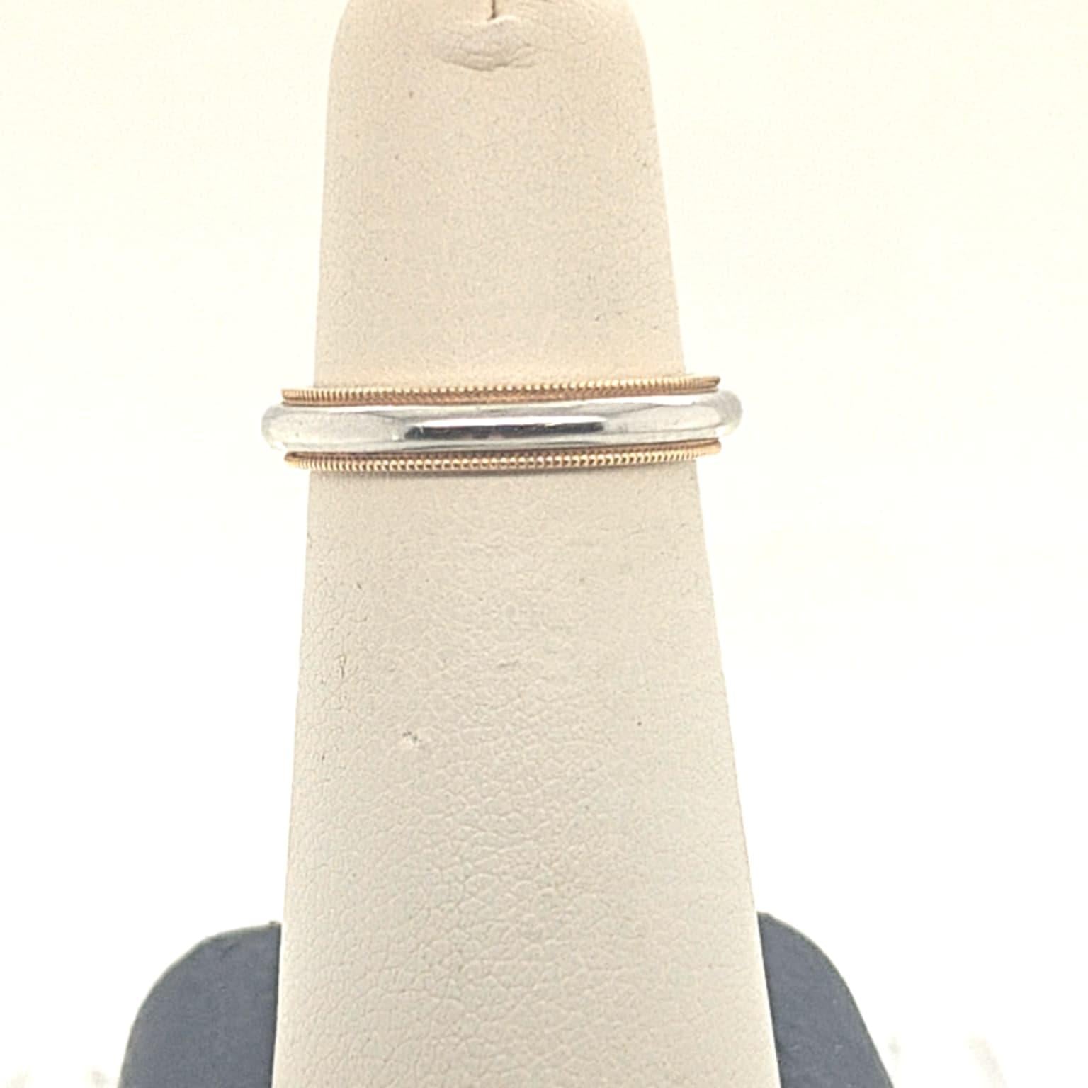 TIFFANY & CO. WEDDING BAND RING PLATINUM AND YELLOW GOLD