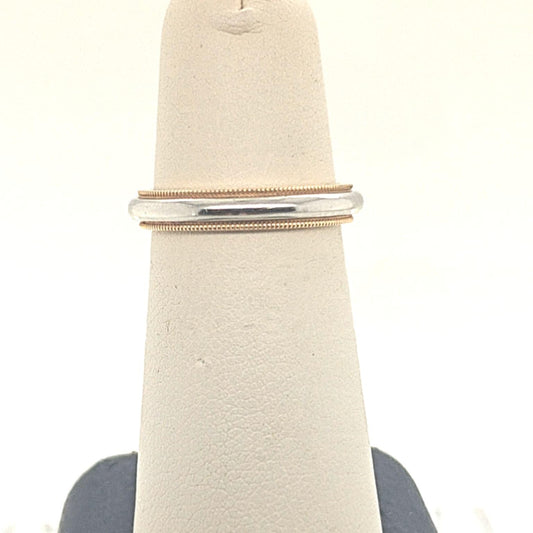TIFFANY & CO. WEDDING BAND RING PLATINUM AND YELLOW GOLD