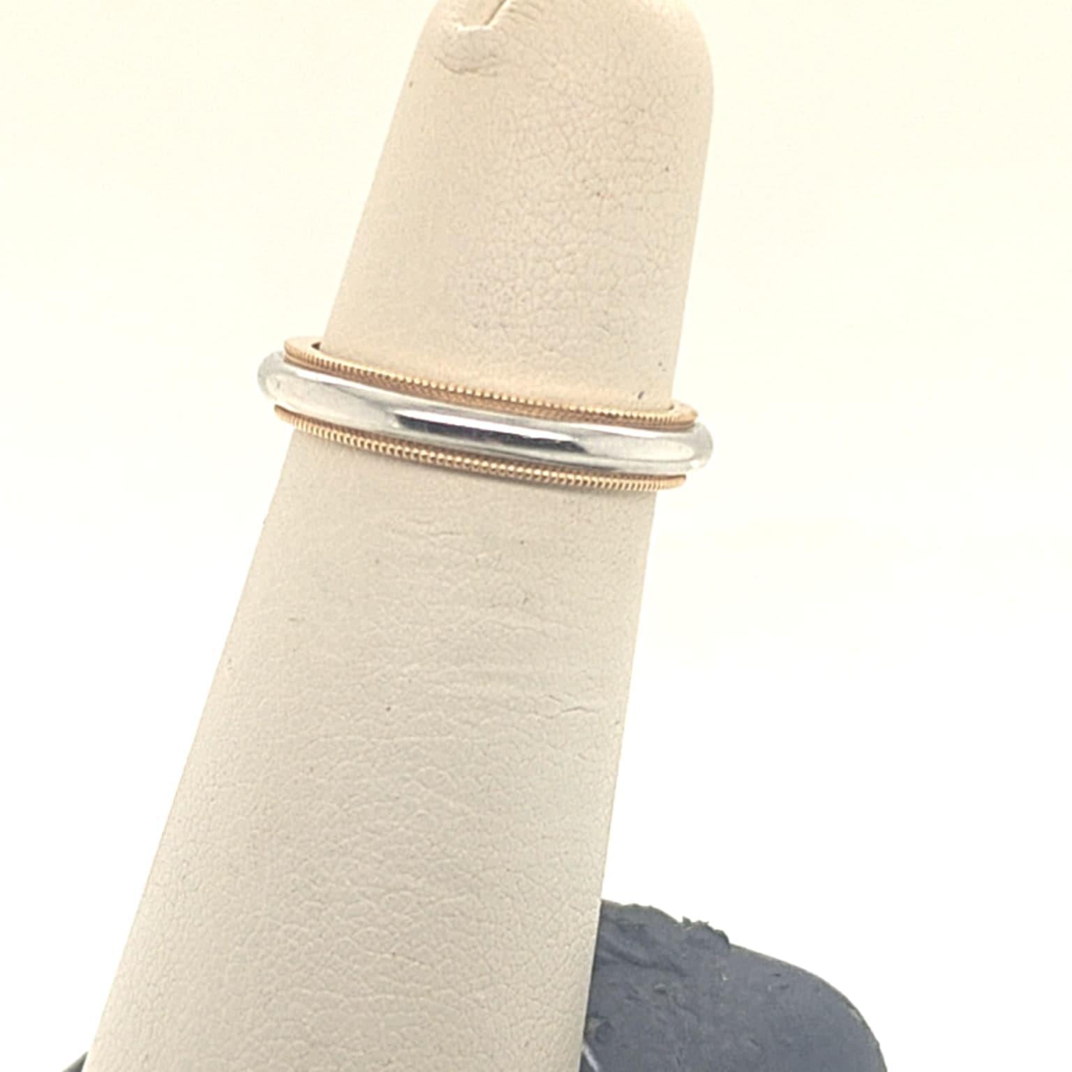 TIFFANY & CO. WEDDING BAND RING PLATINUM AND YELLOW GOLD