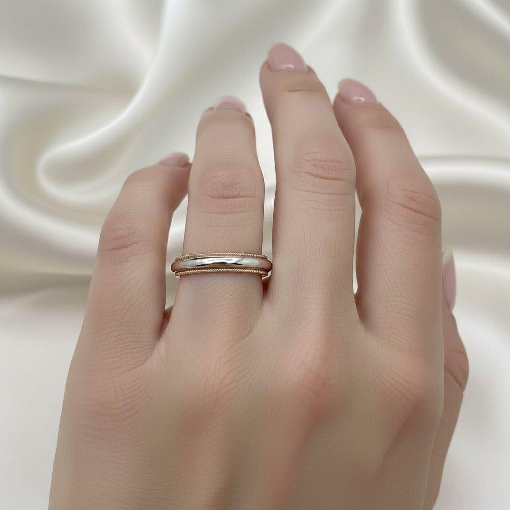TIFFANY & CO. WEDDING BAND RING PLATINUM AND YELLOW GOLD