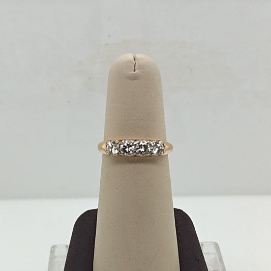 FOUR DIAMOND BAND RING 0.75CTW YELLOW GOLD