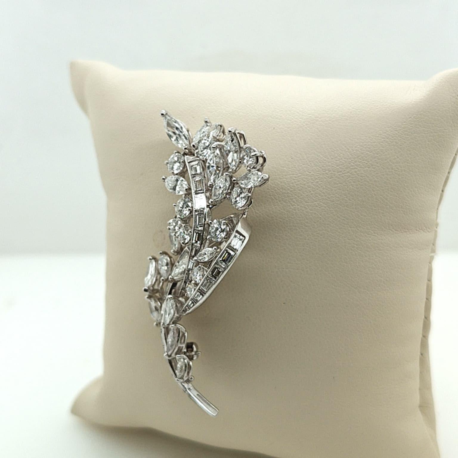 DIAMOND BROOCH PIN 5.8CTW PLATINUM