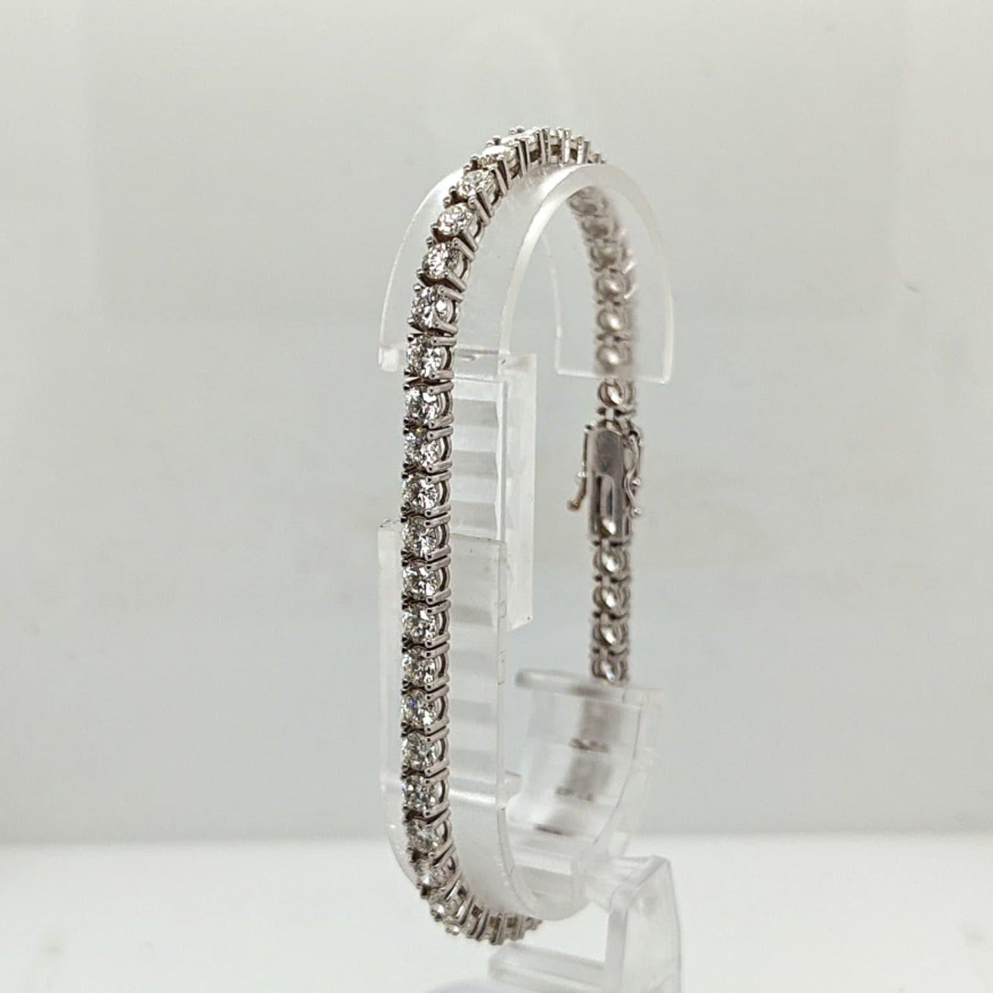 DIAMOND TENNIS BRACELET 9.72CTW WHITE GOLD