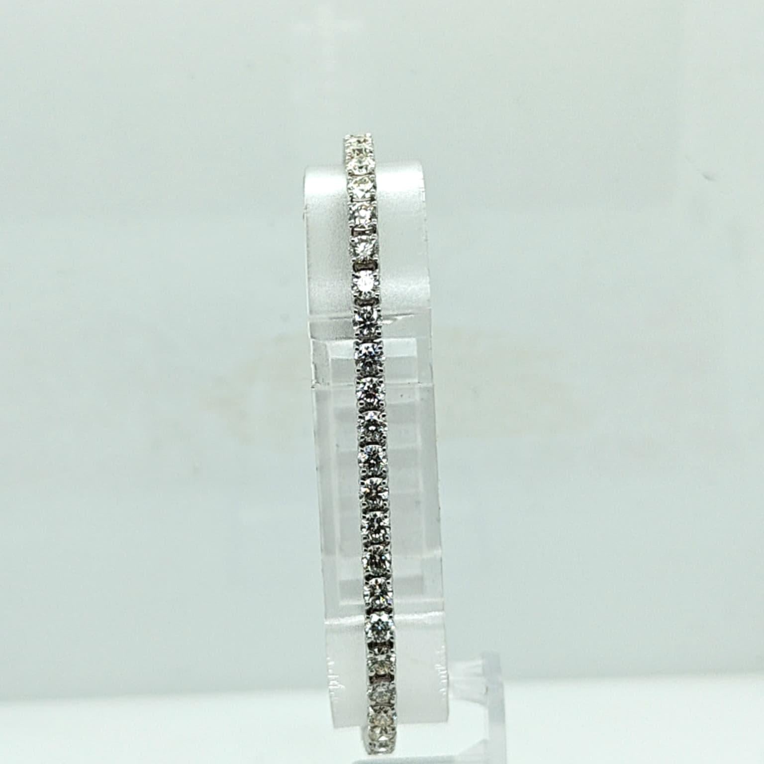 DIAMOND TENNIS BRACELET 7.01CTW WHITE GOLD