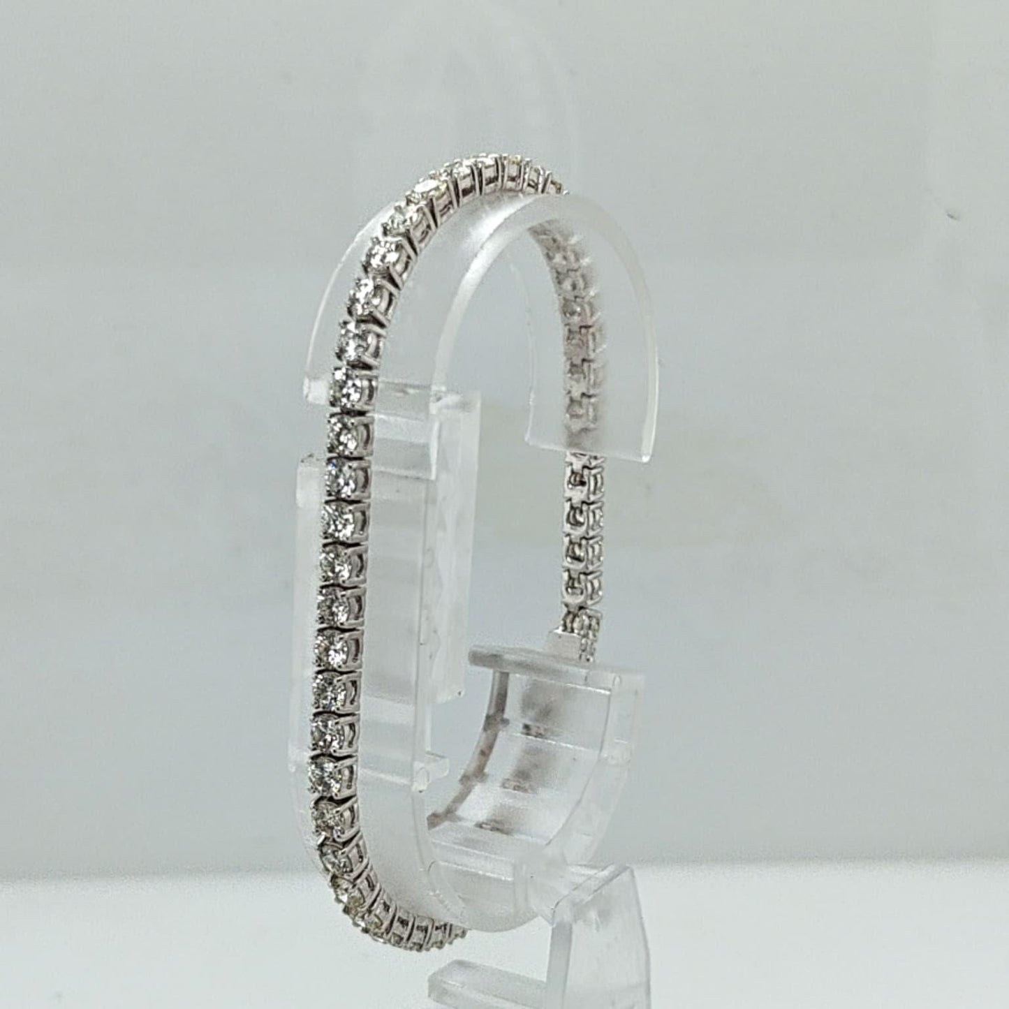DIAMOND TENNIS BRACELET 7.01CTW WHITE GOLD
