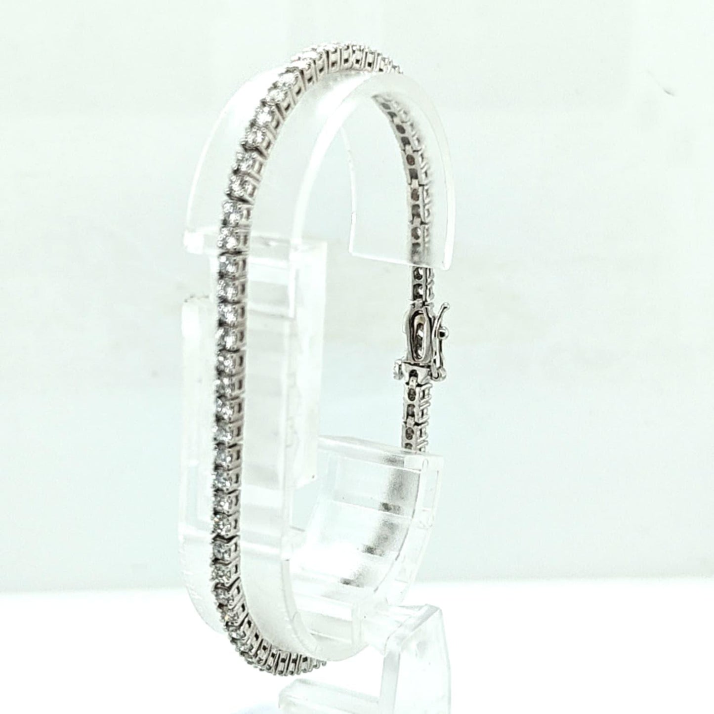 DIAMOND TENNIS BRACELET 3.96CTW WHITE GOLD
