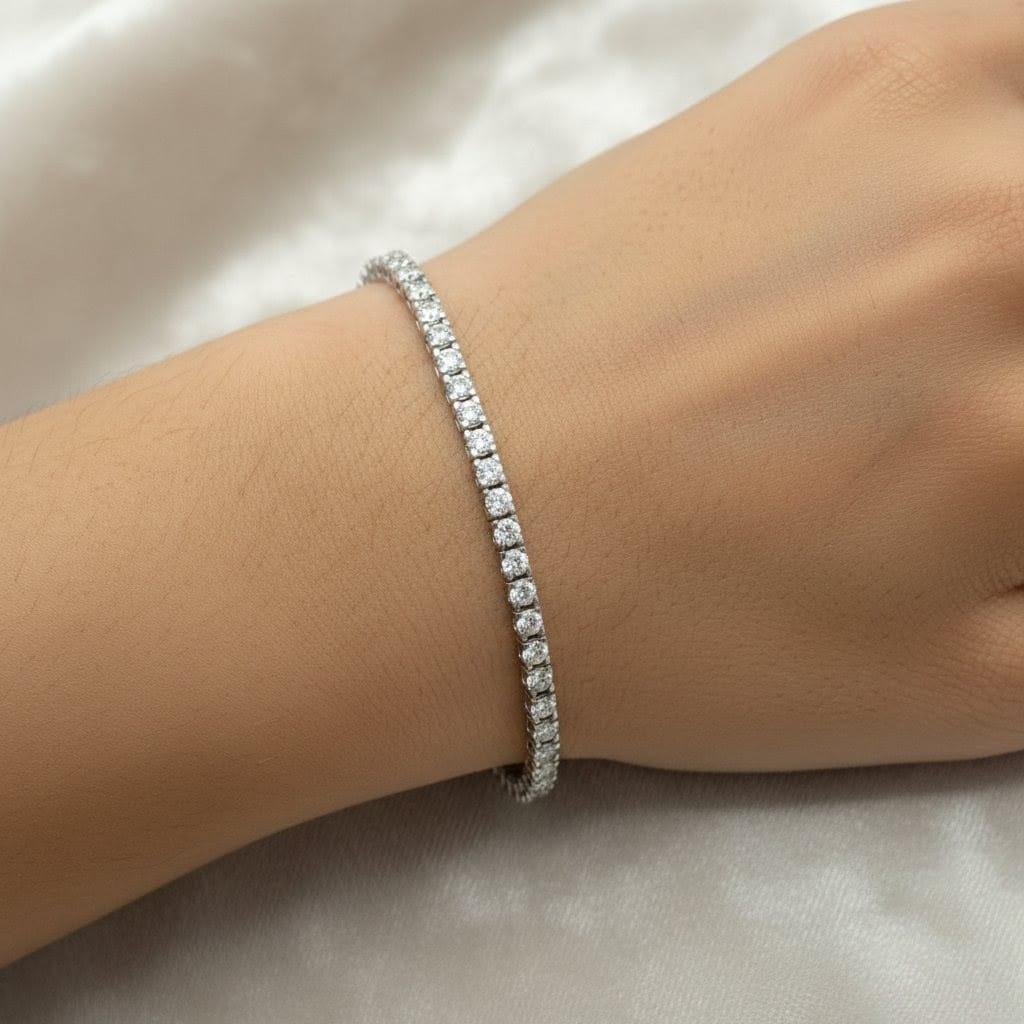 DIAMOND TENNIS BRACELET 7.46CTW WHITE GOLD