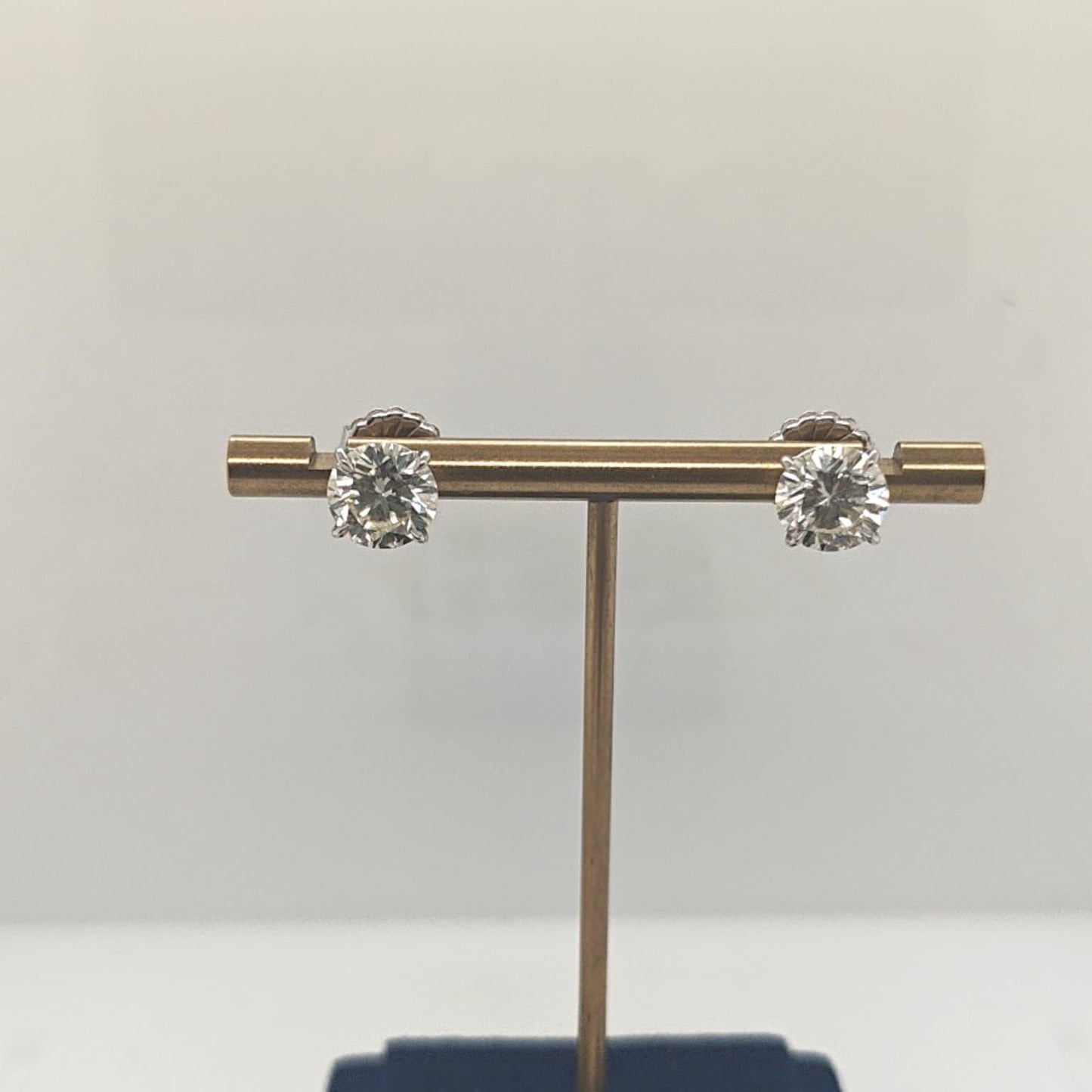 DIAMOND STUD EARRINGS 4.65CTW HANDMADE PLATINUM