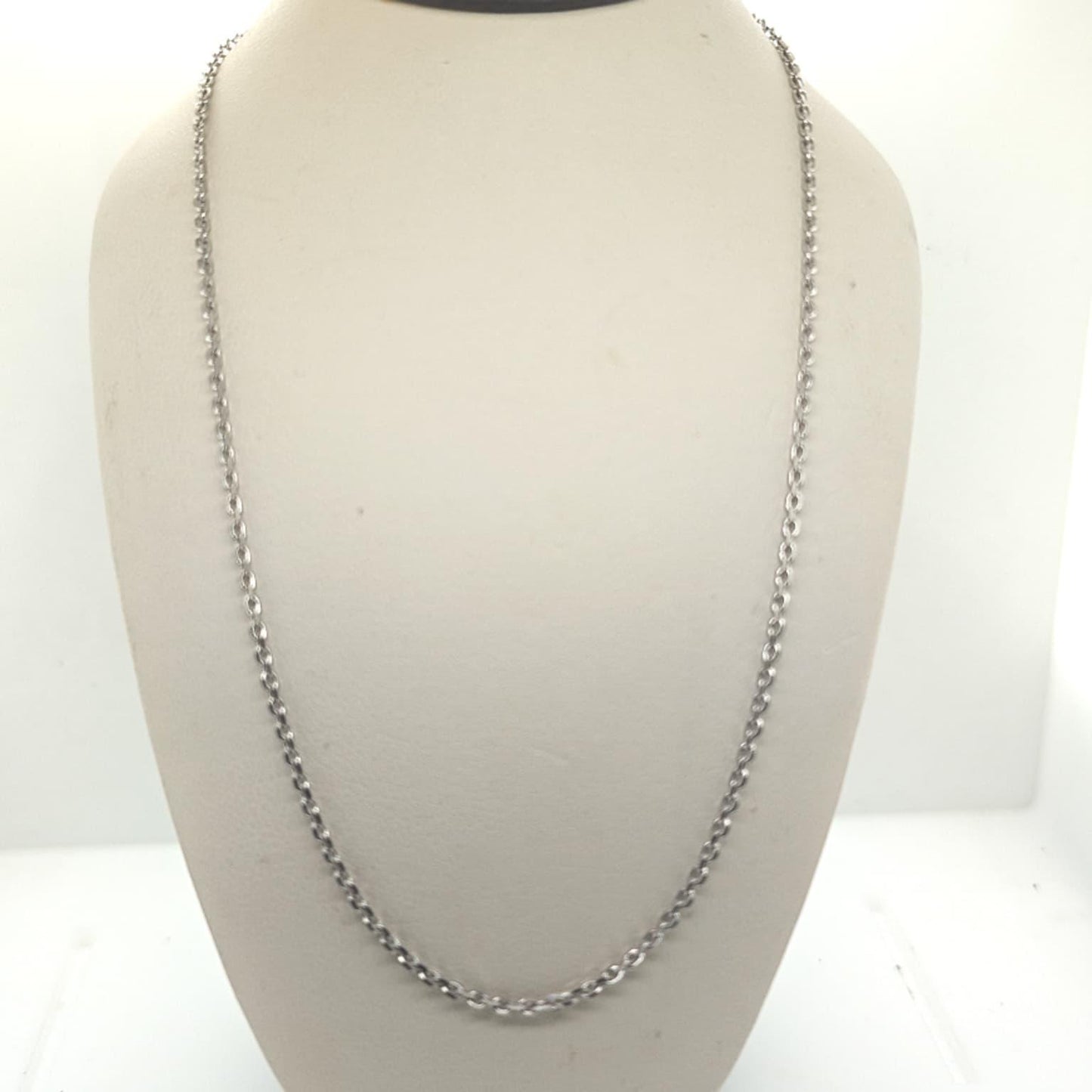WHITE GOLD 18" CABLE CHAIN NECKLACE 4.1G