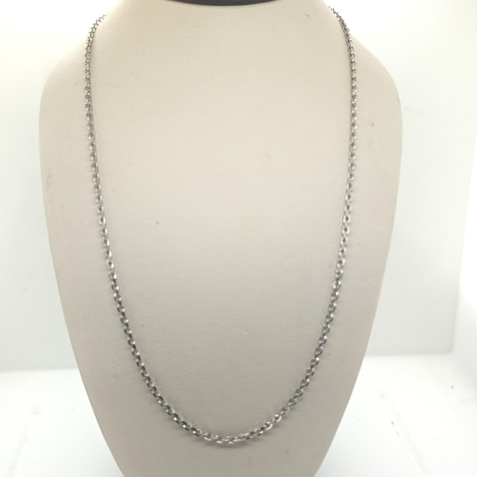 WHITE GOLD 18" CABLE CHAIN NECKLACE 4.1G
