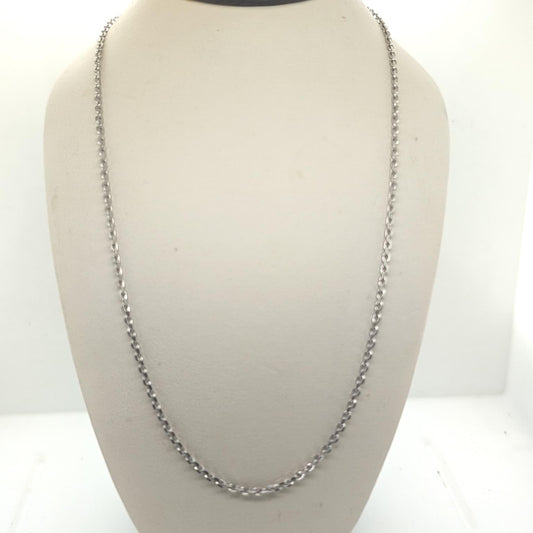 WHITE GOLD 18" CABLE CHAIN NECKLACE 4.1G
