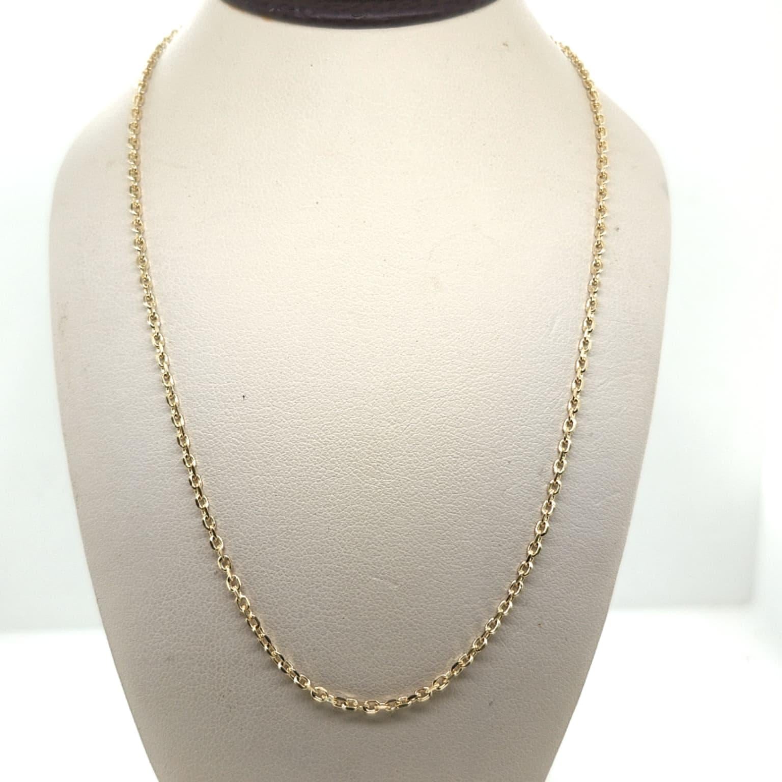 YELLOW GOLD CABLE CHAIN NECKLACE 18"