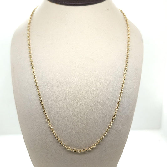 YELLOW GOLD CABLE CHAIN NECKLACE 18"