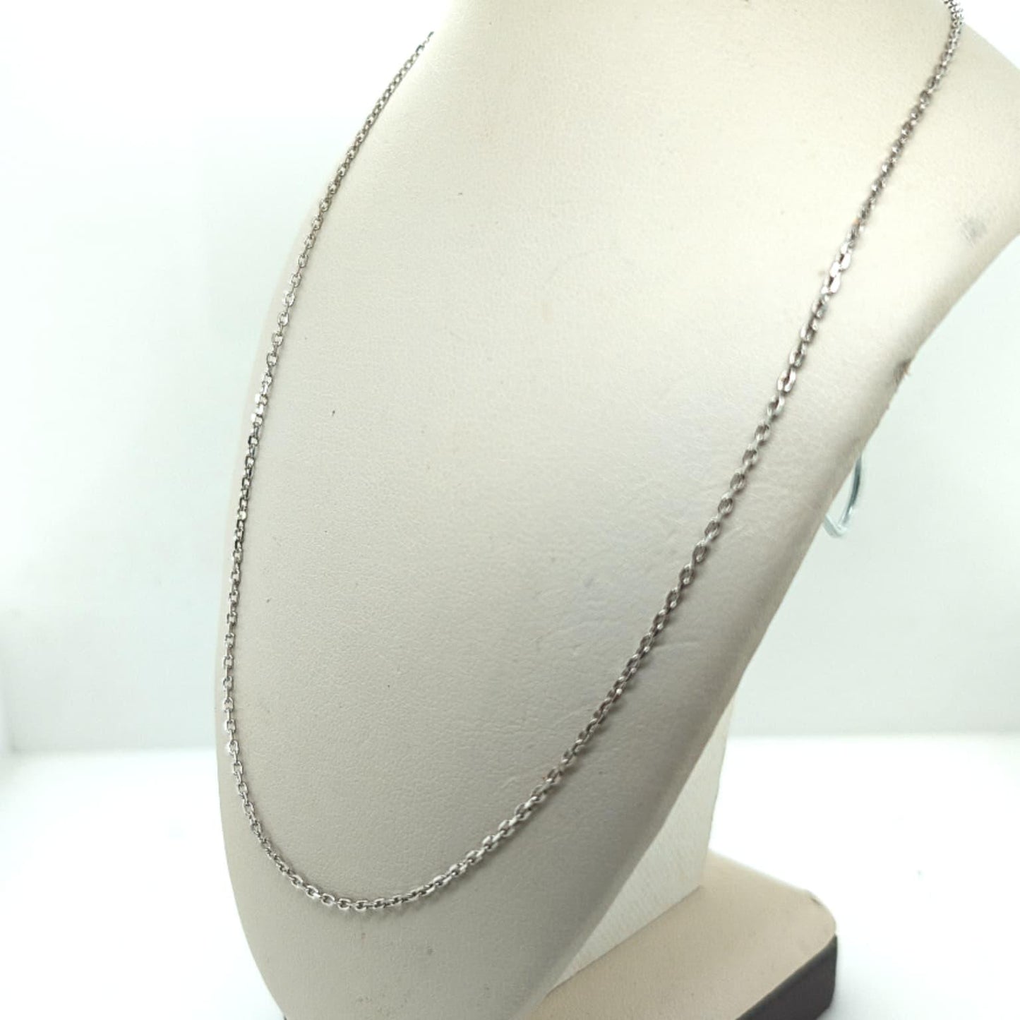 WHITE GOLD CABLE CHAIN NECKLACE 18"