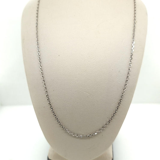 WHITE GOLD CABLE CHAIN NECKLACE 18"