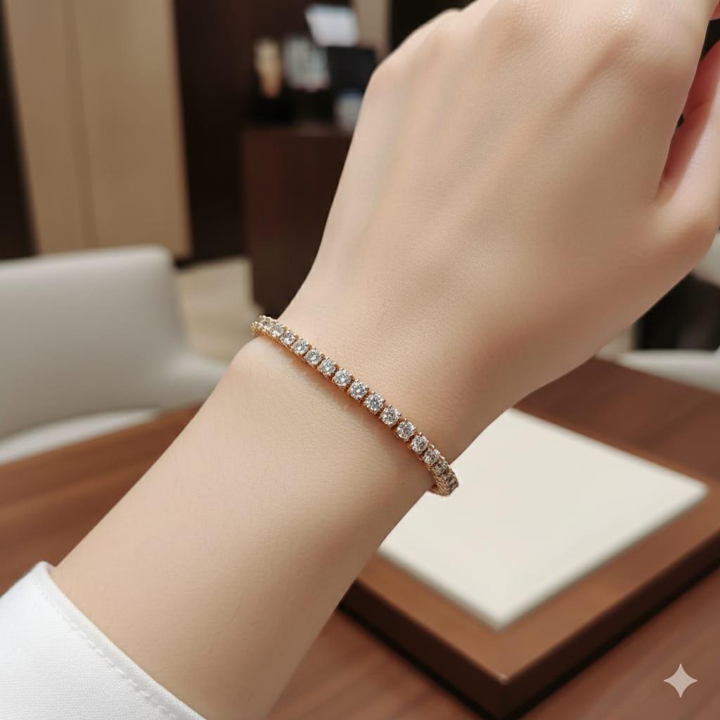 DIAMOND TENNIS BRACELET 4.63CTW YELLOW GOLD