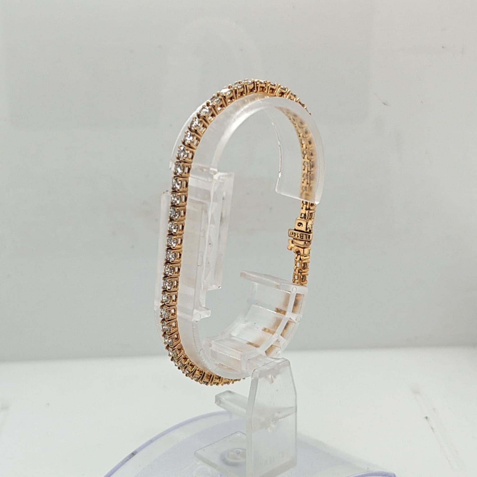 DIAMOND TENNIS BRACELET 4.63CTW YELLOW GOLD