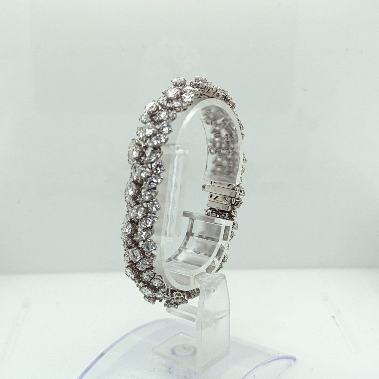 DIAMOND ESTATE BRACELET 22.8CTW HANDMADE PLATINUM