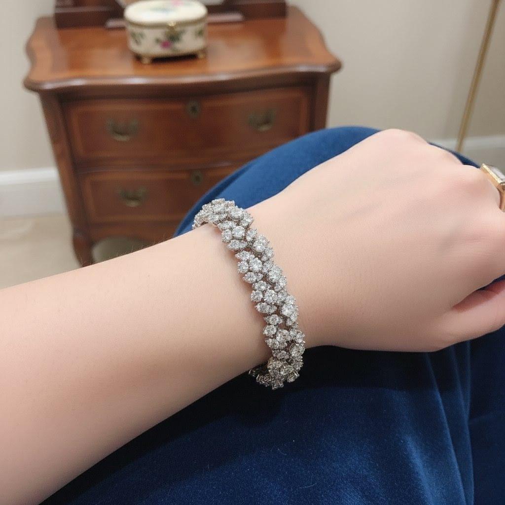DIAMOND ESTATE BRACELET 22.8CTW HANDMADE PLATINUM