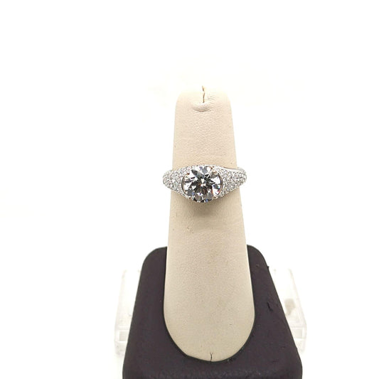 DIAMOND ENGAGEMENT RING 2.22CT GIA K-S1 WHITE GOLD