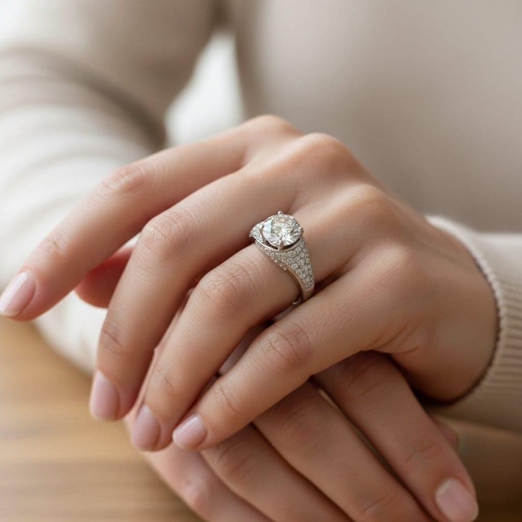 DIAMOND ENGAGEMENT RING 2.22CT GIA K-S1 WHITE GOLD