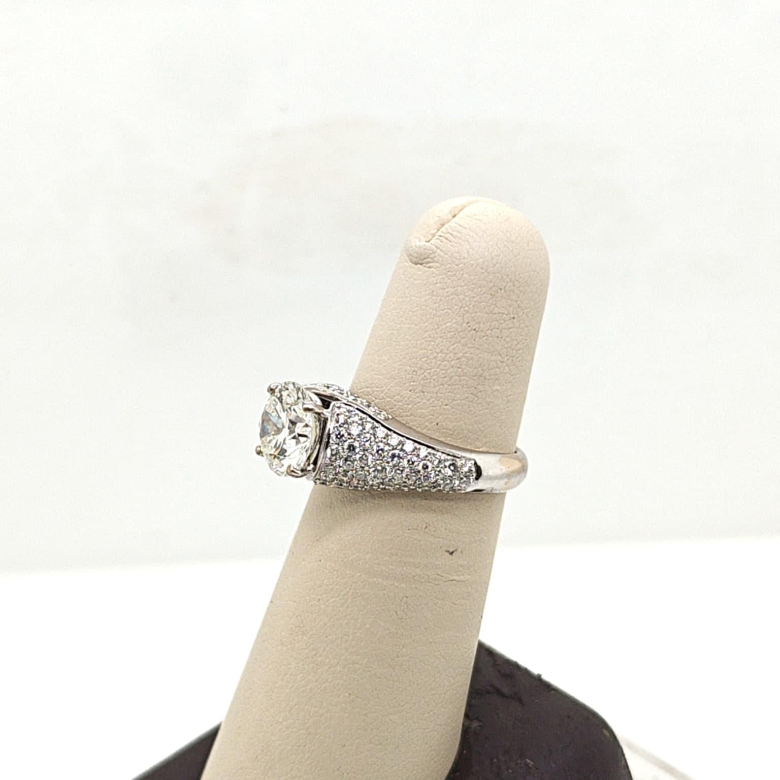 DIAMOND ENGAGEMENT RING 2.22CT GIA K-S1 WHITE GOLD