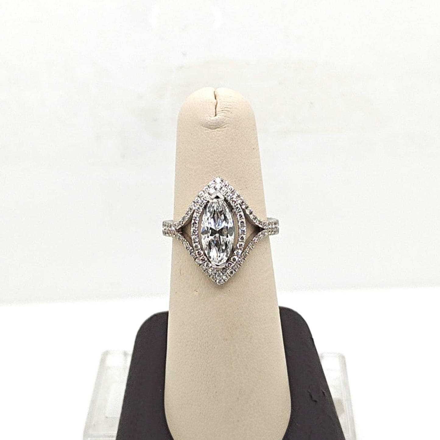 DIAMOND ENGAGEMENT RING 1.46CT MARQUISE GIA D-VS2 WHITE GOLD