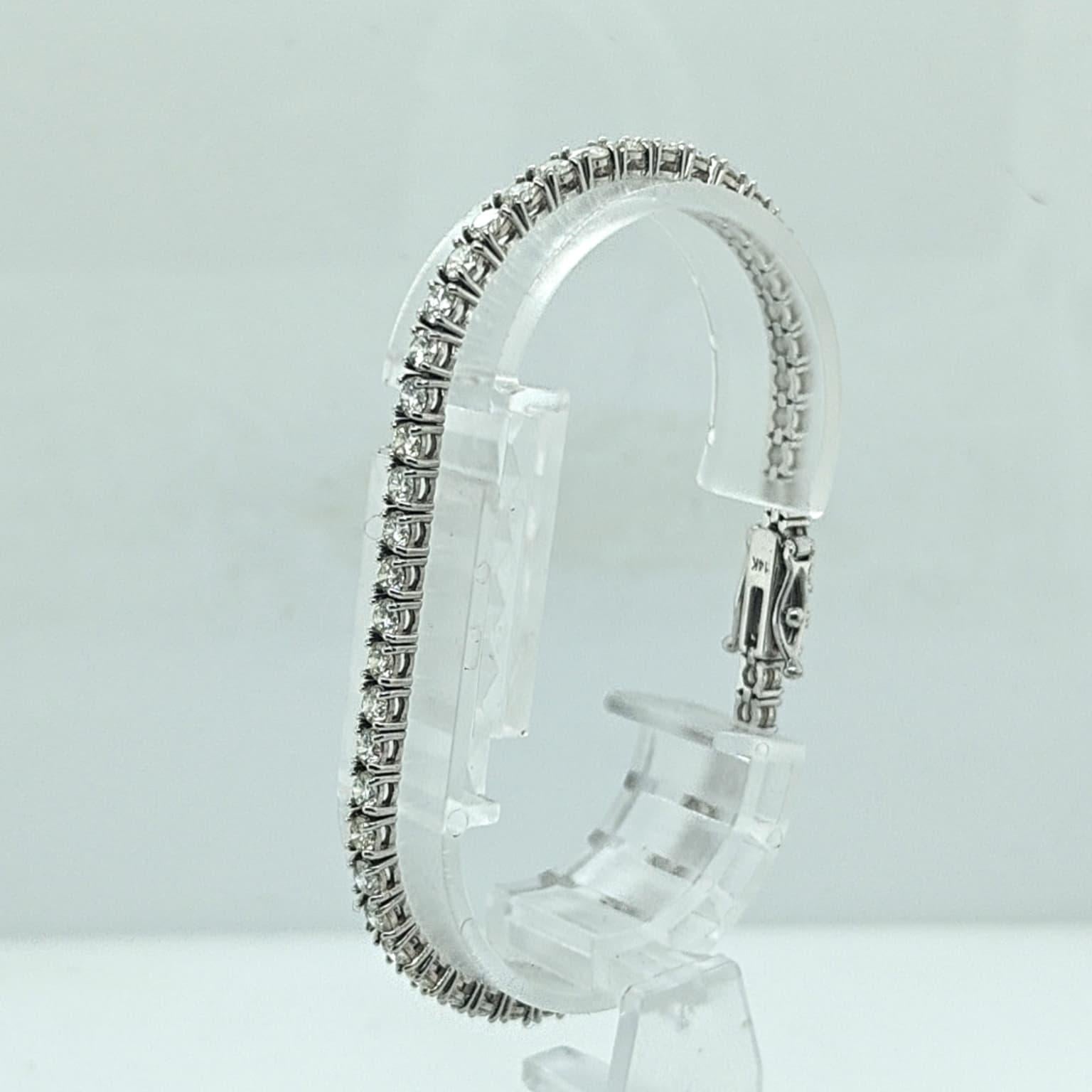 DIAMOND TENNIS BRACELET 5.83CTW WHITE GOLD