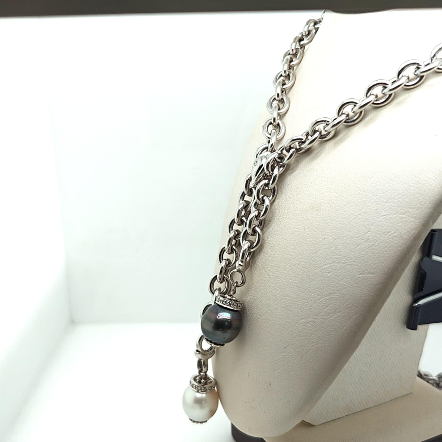 PEARL DROP NECKLACE WHITE GOLD