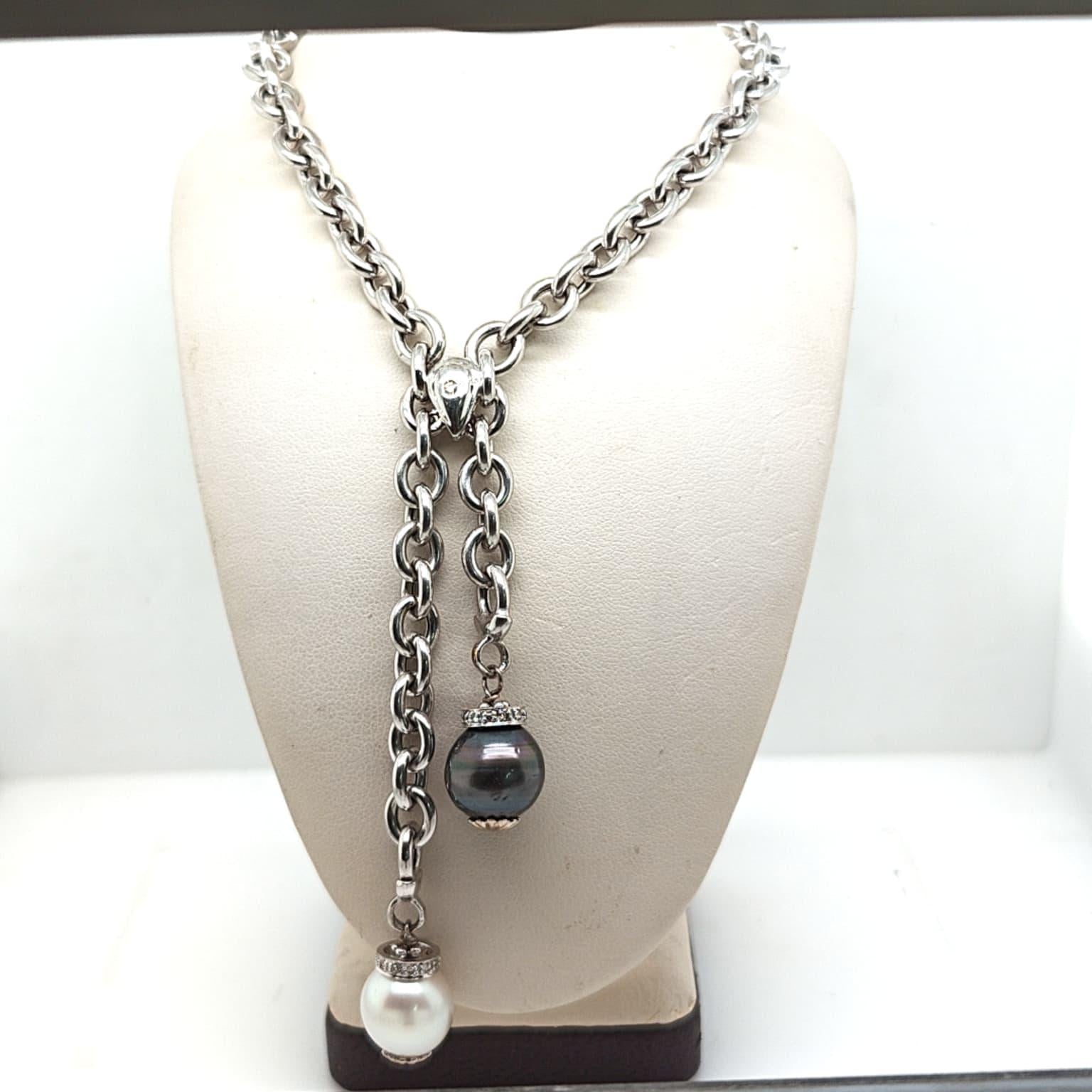 PEARL DROP NECKLACE WHITE GOLD