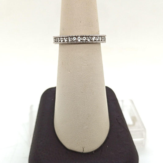 DIAMOND BAND RING PAVE SET 1.0CTW WHITE GOLD